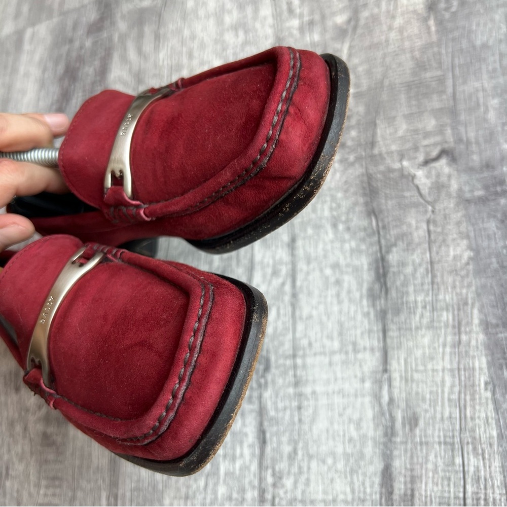 Bally Women’s Shoes Size 5 Burgundy Leather Loafers Slide On - Picture 5 of 8